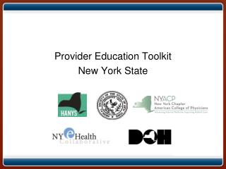 Provider Education Toolkit New York State