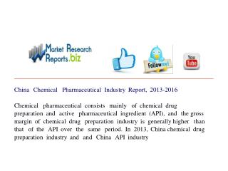 China Chemical Pharmaceutical Industry Report, 2013-2016
