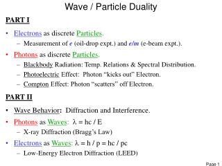 Wave / Particle Duality