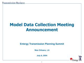 Model Data Collection Meeting Announcement