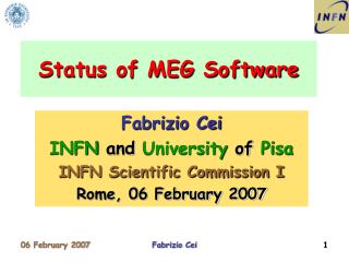 Status of MEG Software