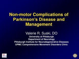 Non-motor Complications of Parkinson’s Disease and Management