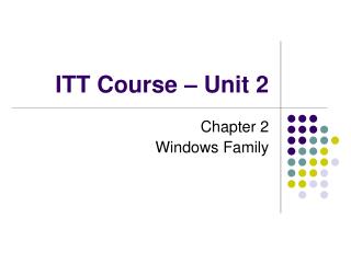 ITT Course – Unit 2
