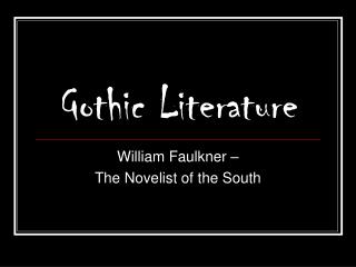 gothic literature list