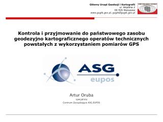 Artur Oruba specjalista Centrum Zarządzające ASG-EUPOS