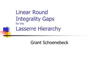 Linear Round Integrality Gaps for the Lasserre Hierarchy