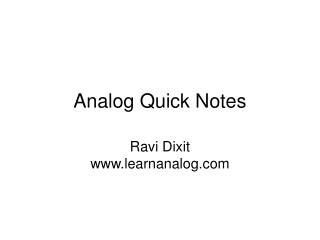 Analog Quick Notes