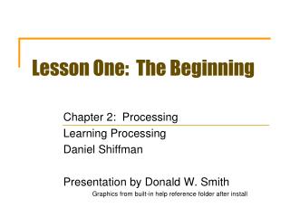Lesson One: The Beginning