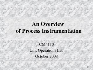 An Overview of Process Instrumentation