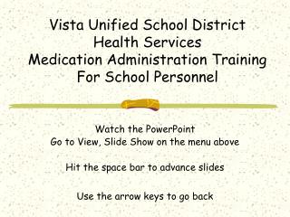 Watch the PowerPoint Go to View, Slide Show on the menu above Hit the space bar to advance slides