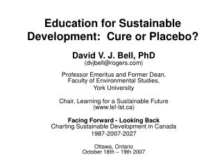 Education for Sustainable Development:  Cure or Placebo?