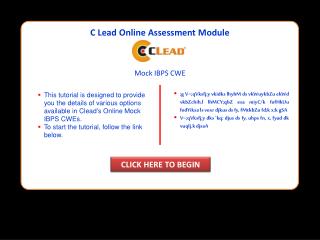C Lead Online Assessment Module