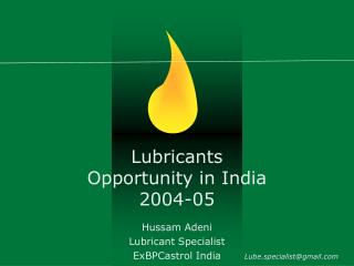 Lubricants Opportunity in India 2004-05