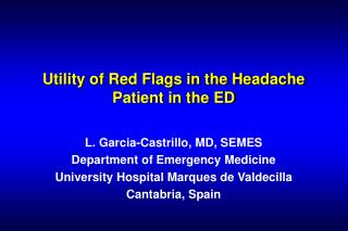 Utility of Red Flags in the Headache Patient in the ED