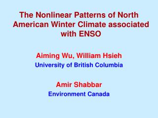 The Nonlinear Patterns of North American Winter Climate associated with ENSO