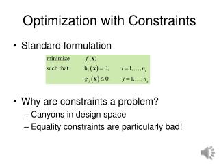 Optimization with Constraints