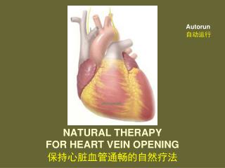NATURAL THERAPY FOR HEART VEIN OPENING 保持心脏血管通畅的自然疗法