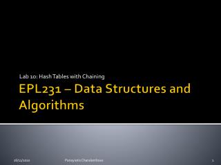 EPL231 – Data Structures and Algorithms