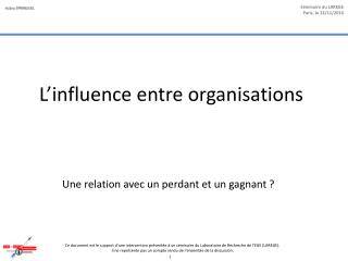 L’influence entre organisations