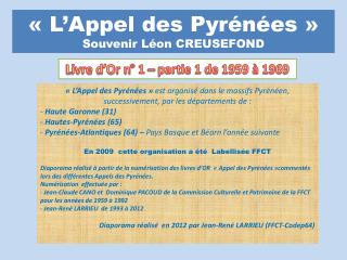 « L’Appel des Pyrénées » Souvenir Léon CREUSEFOND 