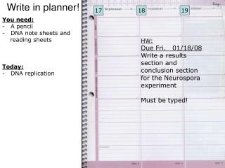 Write in planner!