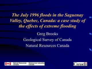 Greg Brooks Geological Survey of Canada Natural Resources Canada