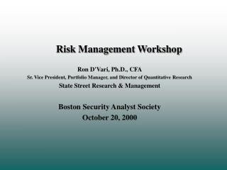 Risk Management Workshop