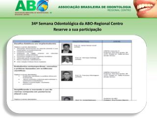 34ª Semana Odontológica da ABO-Regional Centro