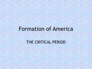 Formation of America