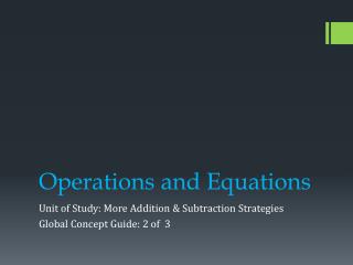 Operations and Equations