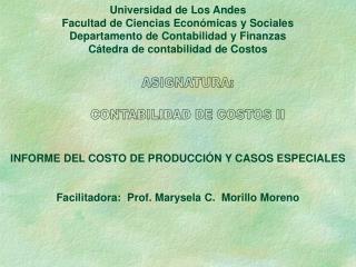 Universidad de Los Andes Facultad de Ciencias Económicas y Sociales