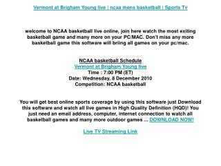 Vermont at Brigham Young live | ncaa mens basketball | Sport