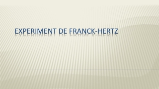 Experiment de Franck-Hertz