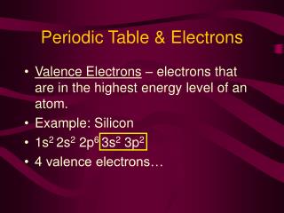 Periodic Table &amp; Electrons