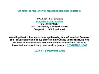 Vanderbilt at Missouri live | ncaa mens basketball | Sports