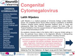 congenital cytomegalovirus Learning Objectives Introduction Congenital Infections Microbiology