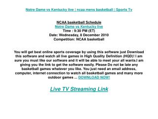 Notre Dame vs Kentucky live | ncaa mens basketball | Sports
