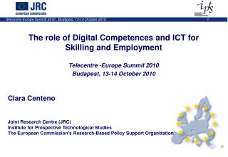The role of Digital Competences and ICT for Skilling and Employment