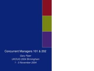 Concurrent Managers 101 &amp; 202