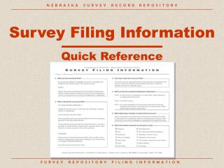 Survey Filing Information