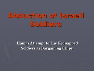 Abduction of Israeli Soldiers