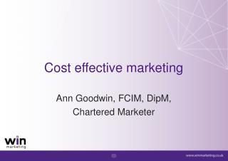 Cost effective marketing