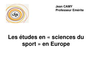 Les études en « sciences du sport » en Europe