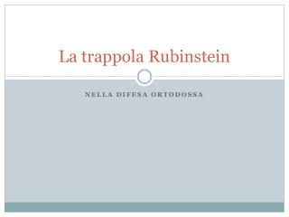 La trappola Rubinstein