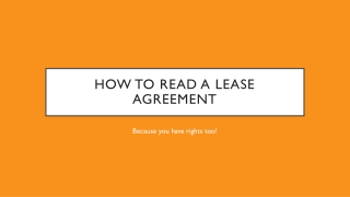 How to Read A lease agreement