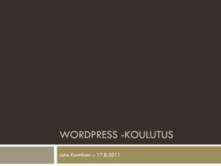 Wordpress -koulutus
