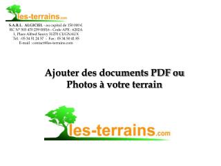 Ajouter des documents PDF ou Photos à votre terrain