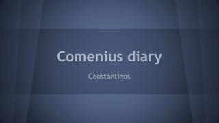 Comenius diary