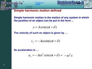 Simple harmonic motion defined