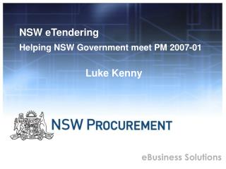 NSW eTendering Helping NSW Government meet PM 2007-01